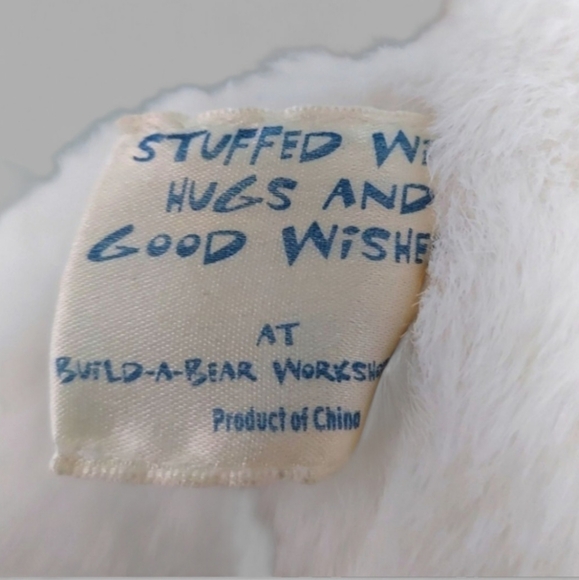 Vintage Build A Bear White Bear With Pink Nose Plush Stuffed Animal 12" - Picture 5 of 5